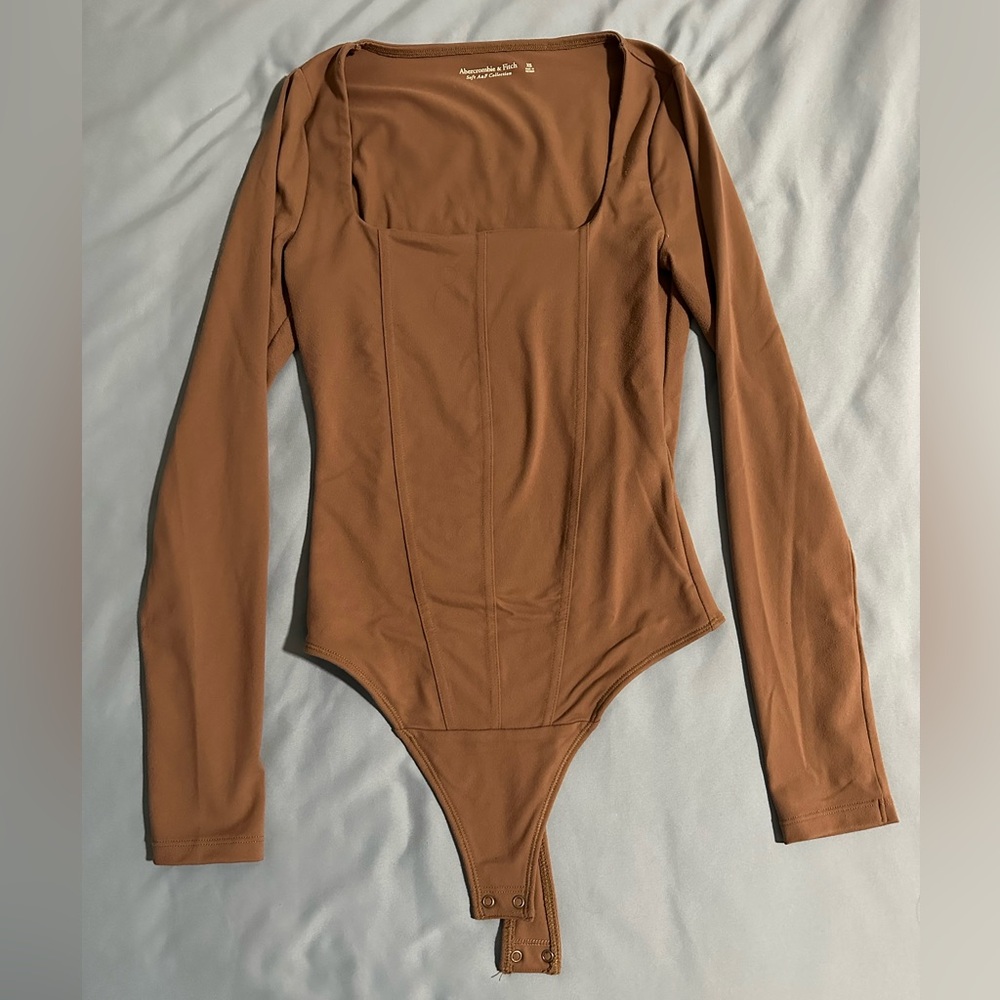Abercrombie&Fitch Long-Sleeve Seamless Fabric Corset Bodysuit